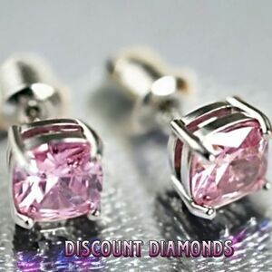 New Women's Pink Sapphire Studback Earrings on 925 Sterling Silver - #Jewelry
